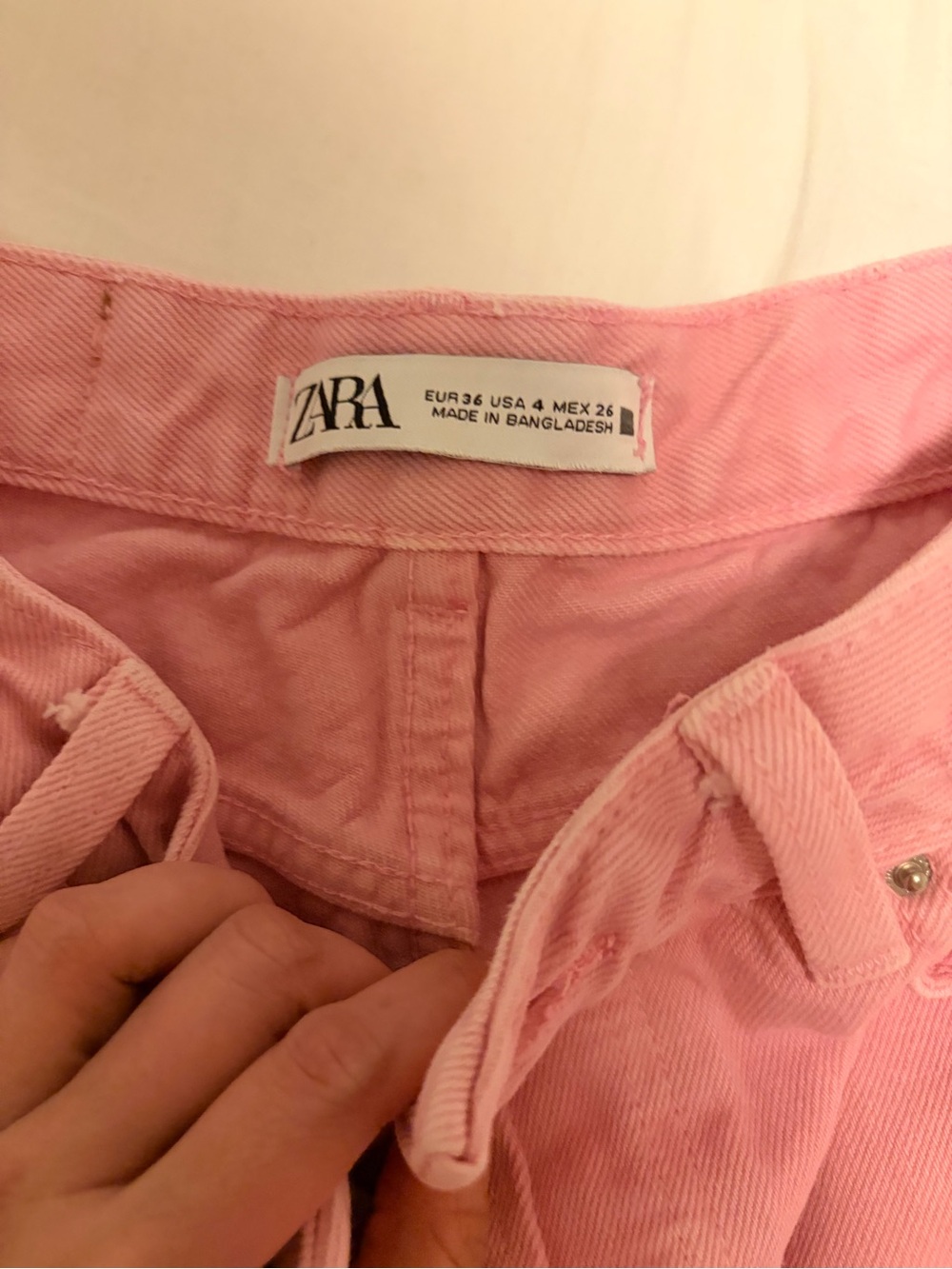 Zara Light Pink Denim Skirt